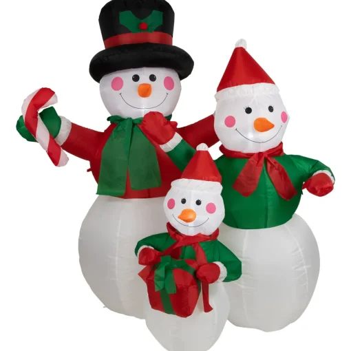 Best Inflatable Lighted Snowman Family Christmas Yard Art Decoration - 4' Inflatable