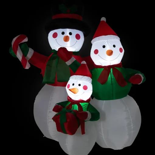 Best Inflatable Lighted Snowman Family Christmas Yard Art Decoration - 4' Inflatable