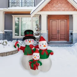Best Inflatable Lighted Snowman Family Christmas Yard Art Decoration - 4' Inflatable