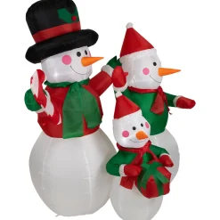 Best Inflatable Lighted Snowman Family Christmas Yard Art Decoration - 4' Inflatable