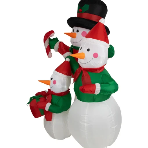 Best Inflatable Lighted Snowman Family Christmas Yard Art Decoration - 4' Inflatable