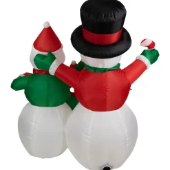 Best Inflatable Lighted Snowman Family Christmas Yard Art Decoration - 4' Inflatable