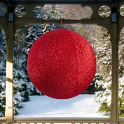 Sale Inflatable Tinsel Commercial Christmas Ball Outdoor Ornament - 23.5" - Red Commercial