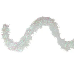 Best Iridescent Tinsel Commercial Christmas Garland - 50' x 4" - White - Unlit Commercial