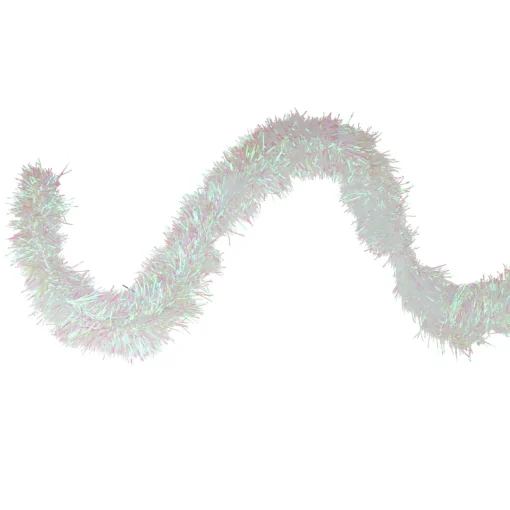 Best Iridescent Tinsel Commercial Christmas Garland - 50' x 4" - White - Unlit Commercial