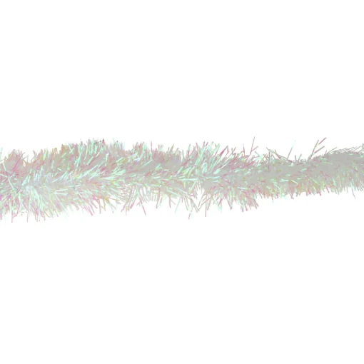 Best Iridescent Tinsel Commercial Christmas Garland - 50' x 4" - White - Unlit Commercial