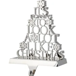 Sale It's Beginning to Look a Lot Like Christmas Metal Tree Stocking Holder - 6.5