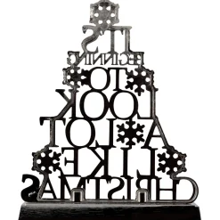 Sale It's Beginning to Look a Lot Like Christmas Metal Tree Stocking Holder - 6.5