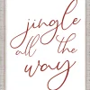 Clearance Jingle All The Way 17.5" x 21.5" Framed Christmas Wall Decor Art Print Sign Poster in a White Wooden Frame with UV Acrylic and Hangers Wall