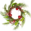Best Jingle Bell Glitter Pine Needle Artificial Christmas Wreath - 21"- Red - Unlit Unlit