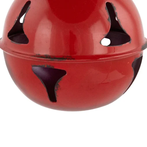Outlet Jingle Bell Hanging Christmas Ornament - 4" - Red Glass