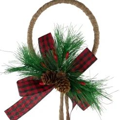 Sale Jingle Bells with Plaid Bow Hanging Christmas Decoration - 20