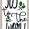 Discount Joy to the World Mistletoes 14.5" x 19.5" Framed Christmas Wall Decor Art Print Sign Poster in a White Wooden Frame with UV Acrylic and Hangers Wall
