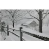 Best Large Fiber Optic Lighted Snowy Winter Cabin Canvas Wall Art 23.5" x 15.5" Door