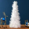 Online Layered Wispy Feather Cone Tree Christmas Decoration - 16" - Winter White Trees
