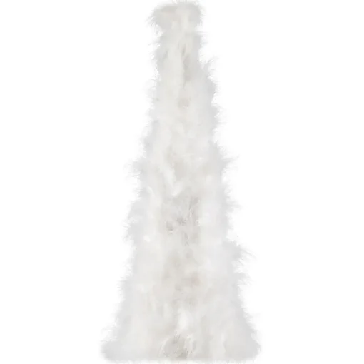 Online Layered Wispy Feather Cone Tree Christmas Decoration - 16" - Winter White Trees