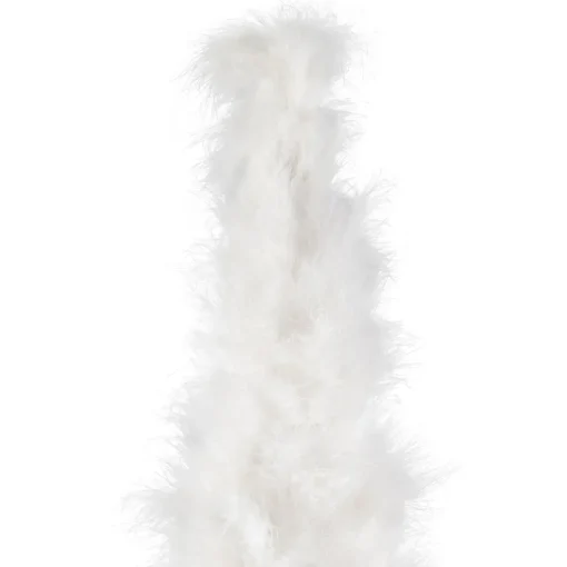 Online Layered Wispy Feather Cone Tree Christmas Decoration - 16" - Winter White Trees