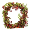 Hot Leafy Mixed Berry and Pine Cone Artificial Christmas Wreath - 24" - Unlit Unlit