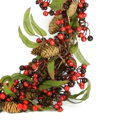 Hot Leafy Mixed Berry and Pine Cone Artificial Christmas Wreath - 24