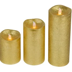 Outlet LED Brushed Flameless Christmas Pillar Candles - 8
