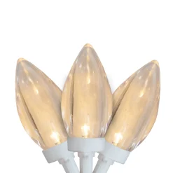 Outlet LED C9 Commercial Length Christmas Lights - Warm White - 41' White Wire - 100ct Commercial