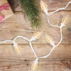 Outlet LED C9 Commercial Length Christmas Lights - Warm White - 41' White Wire - 100ct Commercial