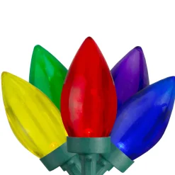 Online LED C9 Transparent Christmas Lights - Multi-color - 17' Green Wire - 50ct C7 & C9 Lights