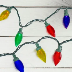 Online LED C9 Transparent Christmas Lights - Multi-color - 17' Green Wire - 50ct C7 & C9 Lights