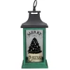 Sale LED Candle With Christmas Tree Lantern - 12" - Green and Black Candle Holders