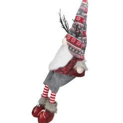 Discount LED Christmas Gnome with Antlers and Dangling Legs - 30
