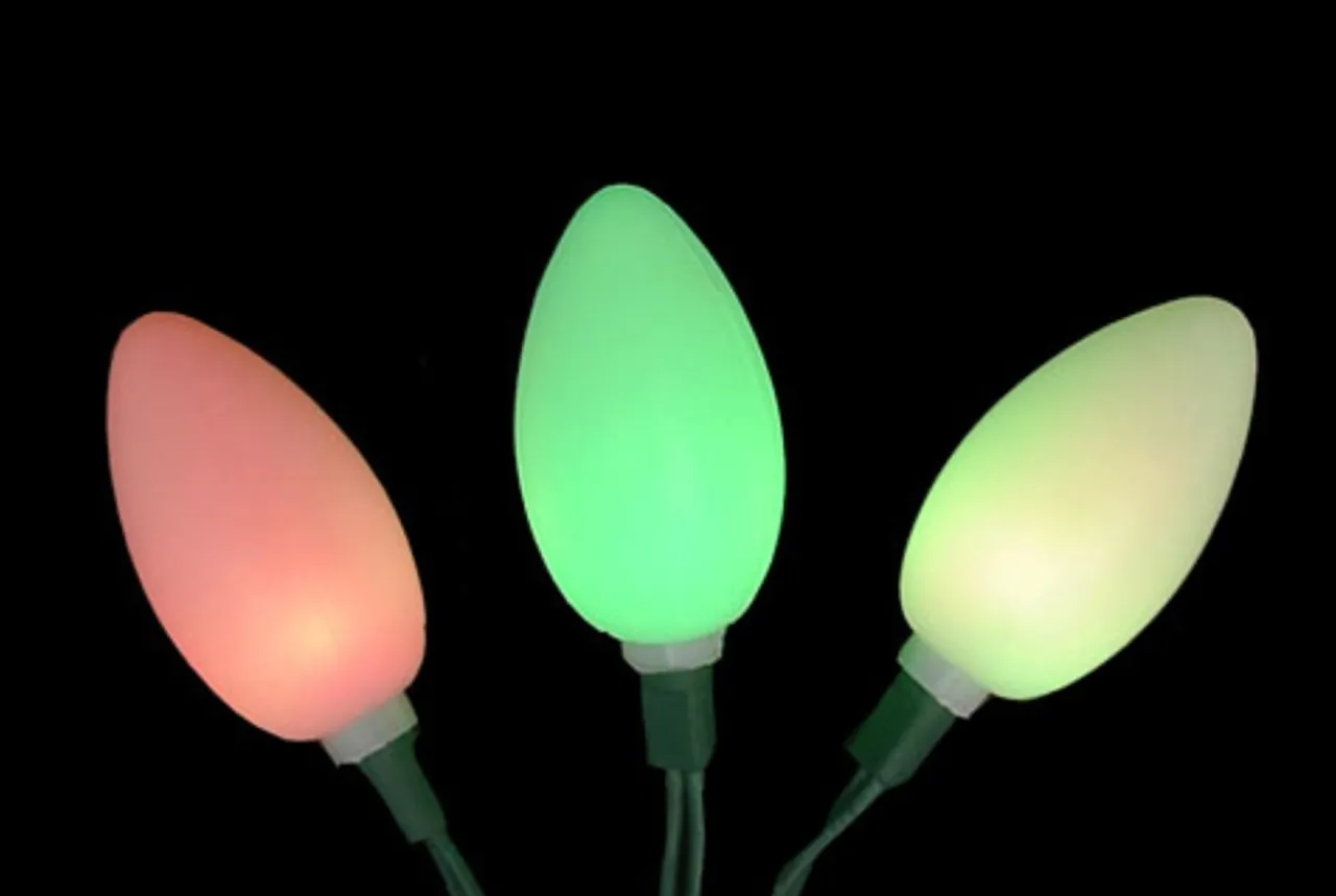 Hot LED Color Changing C9 Novelty Christmas Lights - 3.75' Green Wire - 10ct C7 & C9 Lights