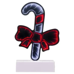Outlet LED 3D Candy Cane with Bow Christmas Infinity Mirror - 8" Novelty