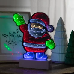 LED 3D Santa Claus Christmas Infinity Mirror - 8" Novelty