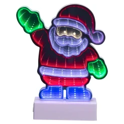 LED 3D Santa Claus Christmas Infinity Mirror - 8" Novelty