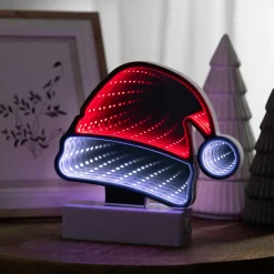 Clearance LED 3D Santa Hat Christmas Infinity Mirror - 6.5" Novelty