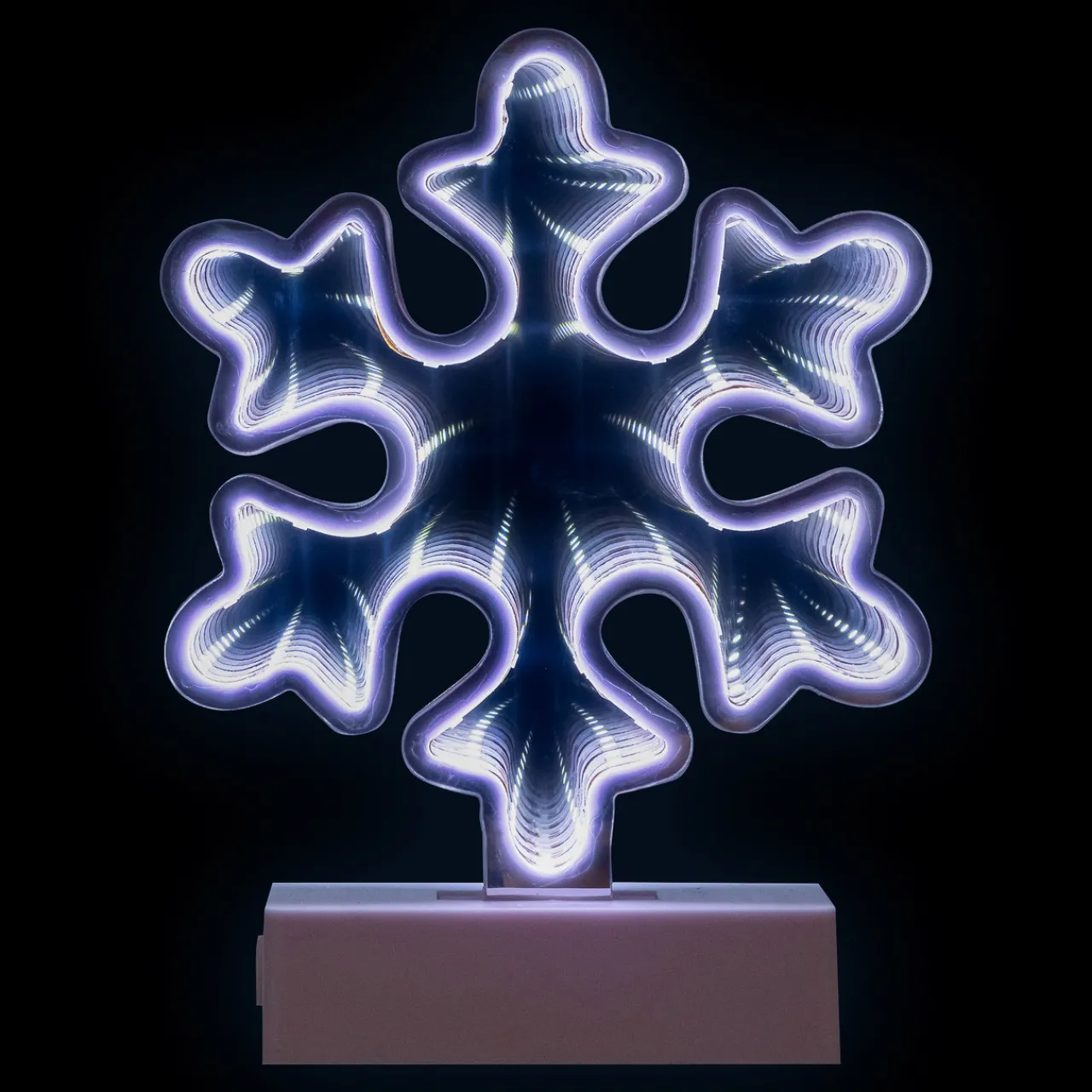 Outlet LED 3D Snowflake Christmas Infinity Mirror - 7.75" Novelty
