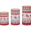 LED Flameless Flickering Nordic Reindeer Wax Pillar Christmas Candles - 6" - Set of 3 Flameless Candles