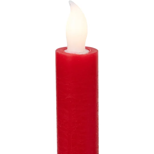 LED Flickering Flameless Taper Christmas Candles - 9.75" - Red - Set of 4 Flameless Candles