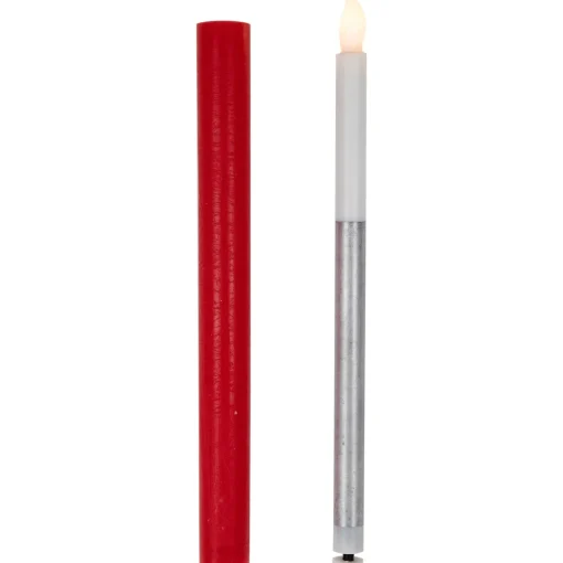 LED Flickering Flameless Taper Christmas Candles - 9.75" - Red - Set of 4 Flameless Candles