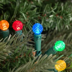 Sale LED G12 Berry Christmas Lights - Multicolor - 16' Green Wire - 50 ct Globes