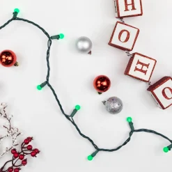 Hot LED G12 Berry Christmas Lights - Green - 16' Green Wire - 50 ct Globes