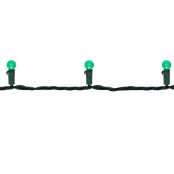Hot LED G12 Berry Christmas Lights - Green - 16' Green Wire - 50 ct Globes