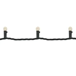 Best LED G12 Berry Christmas Lights - Warm White - 16' Black Wire - 50 ct Globes