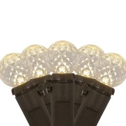 Sale LED G12 Berry Christmas Lights - Warm White - 16' Brown Wire - 50 ct Globes