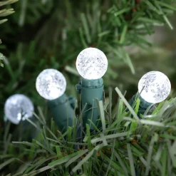 Online LED G12 Berry Christmas Lights - Pure White - 16' Green Wire - 50 ct Globes