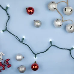 Online LED G12 Berry Christmas Lights - Pure White - 16' Green Wire - 50 ct Globes