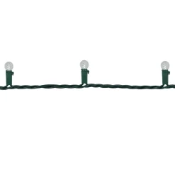 Online LED G12 Berry Christmas Lights - Pure White - 16' Green Wire - 50 ct Globes