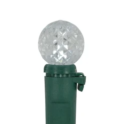 Online LED G12 Berry Christmas Lights - Pure White - 16' Green Wire - 50 ct Globes
