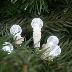 Best LED G12 Berry Christmas Lights - Pure White - 16' White Wire - 50 ct Globes