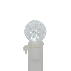 Best LED G12 Berry Christmas Lights - Pure White - 16' White Wire - 50 ct Globes
